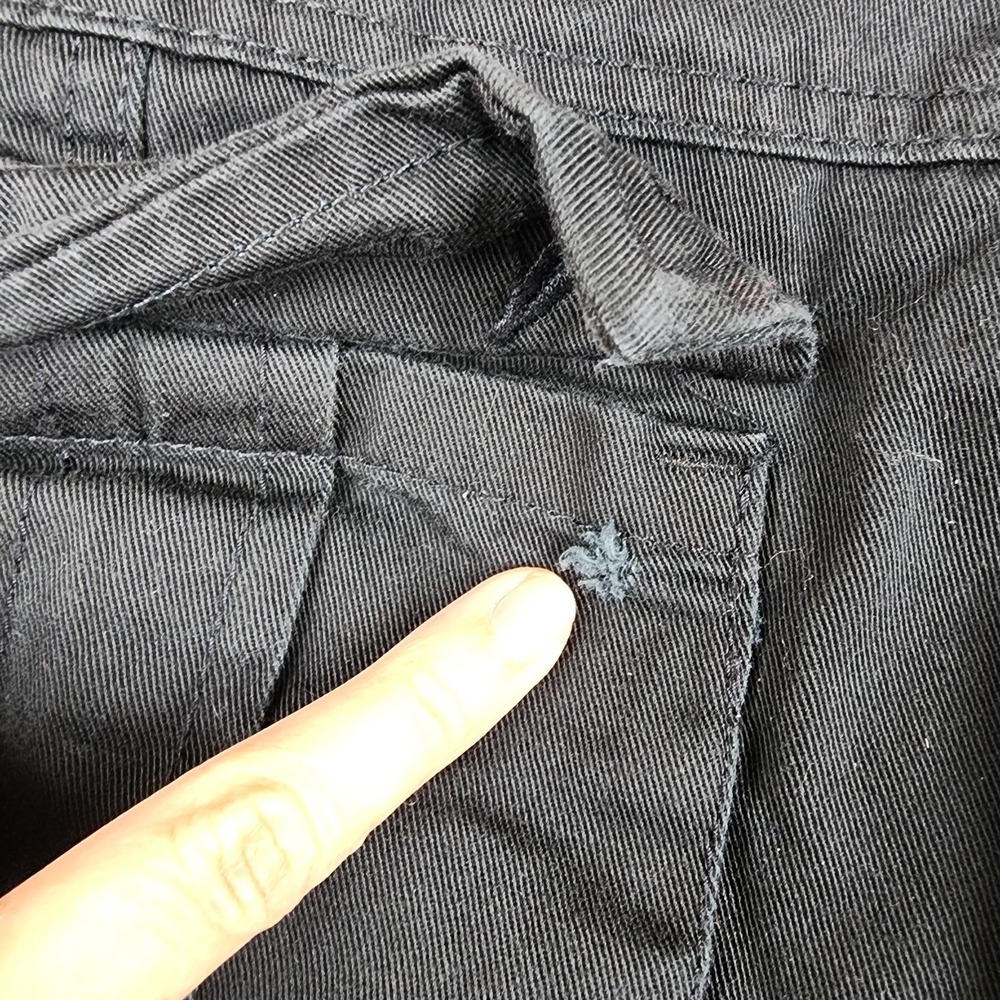 Matchstick Pants Mens 35x32 Black Cargo Canvas Workwear Utility Drawstring READ - Picture 9 of 11